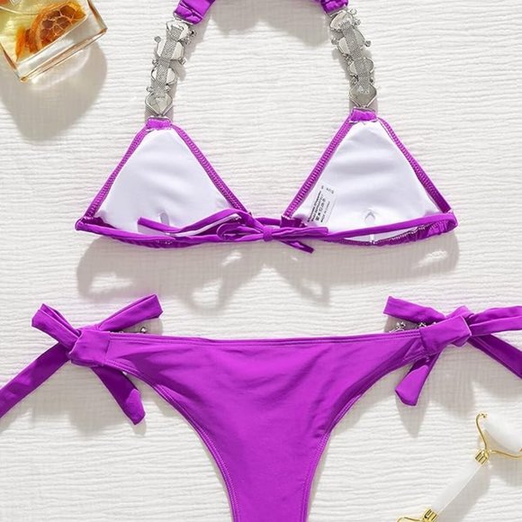Pure purple sexy bikini set - Picture 6 of 6